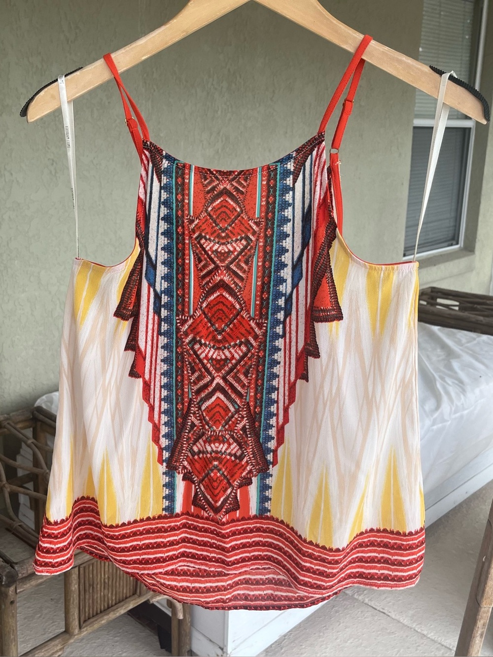 Tribal print chiffon tank top